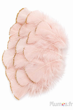 Tacchina con lustrini dorati - 6-8 cm - beige rosato